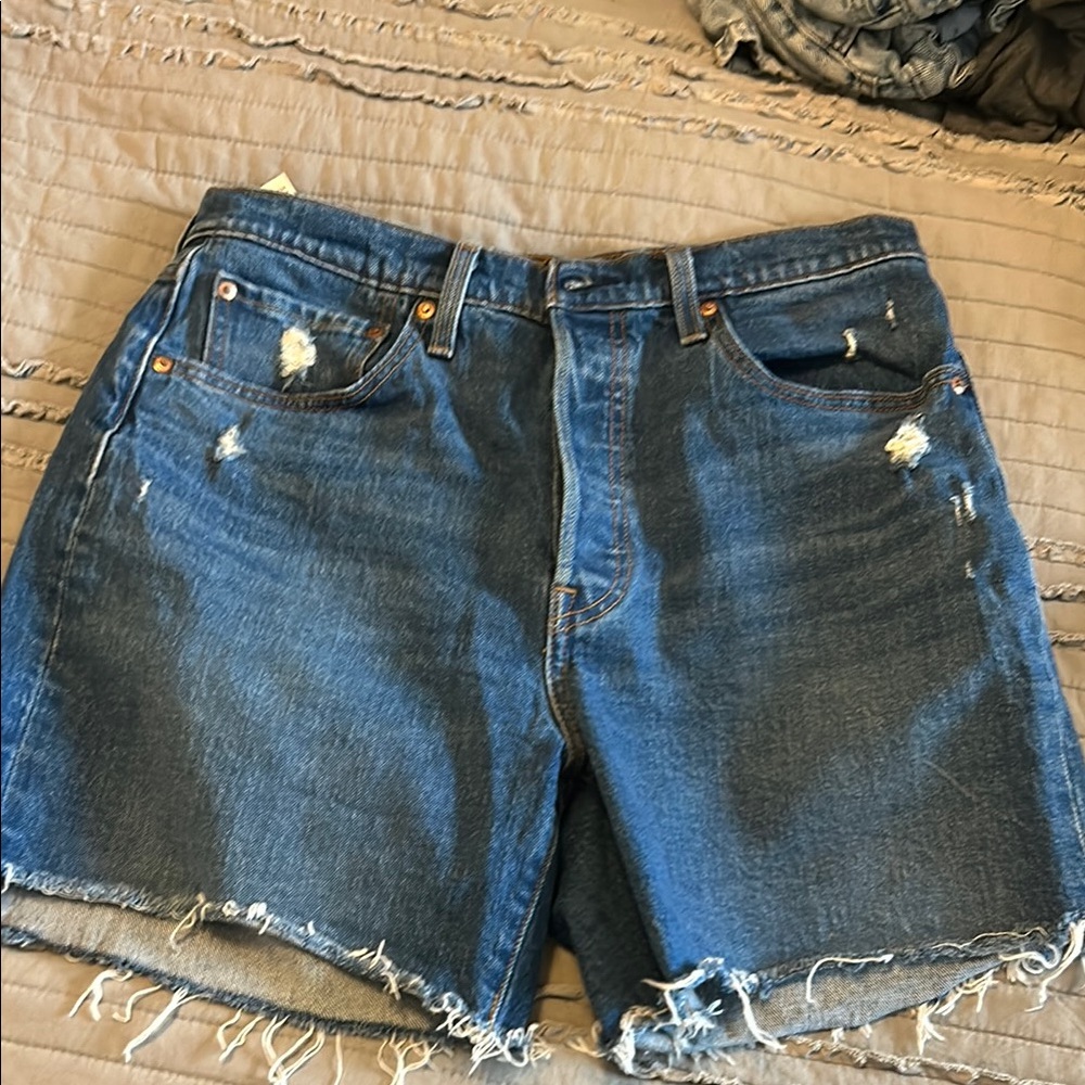 Distressed Denim Shorts